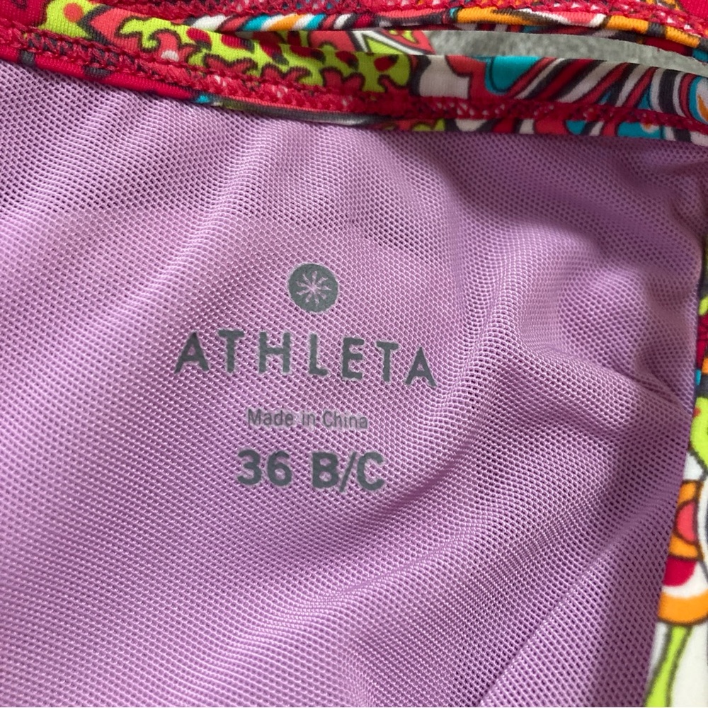 Athleta Tankini Top Swinsuit  Paisley Red Floral Print 36 B/C - Picture 10 of 15